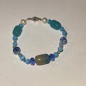 Blue beaded bracelet